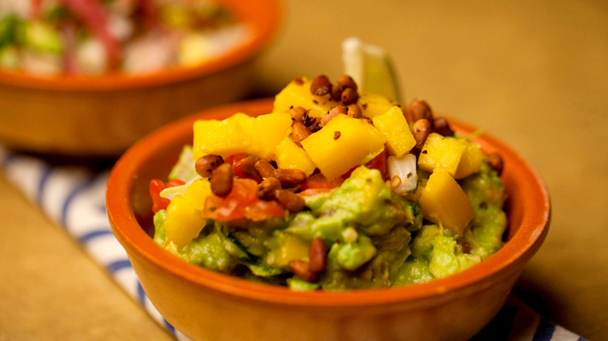Market Guacamole variation paired with tequila