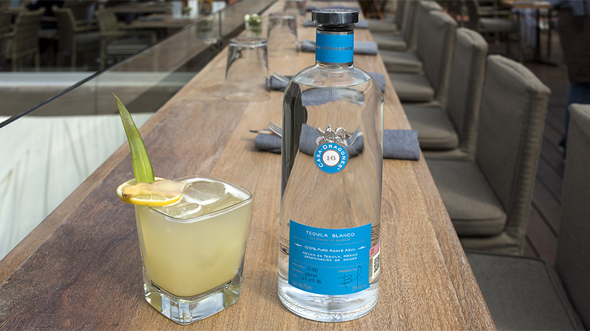 Quince Rooftop redefines the margarita with his El Clasico cocktail recipe crafted with Tequila Casa Dragones Blanco
